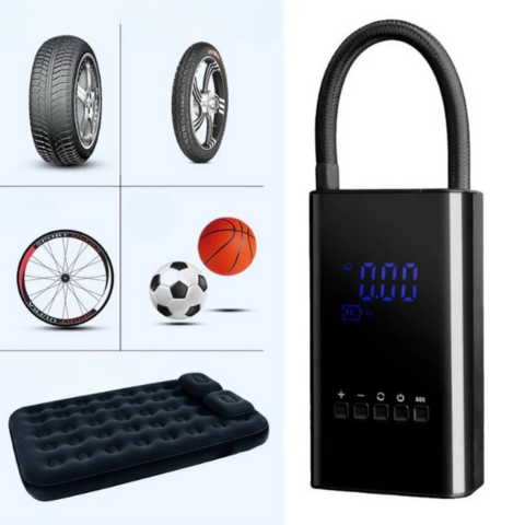 Mini přenosný kompresor – LED displej a nastavitelný tlak