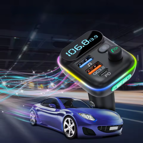 FM Bluetooth-sender for bil — Klare samtaler & trådløs musikk