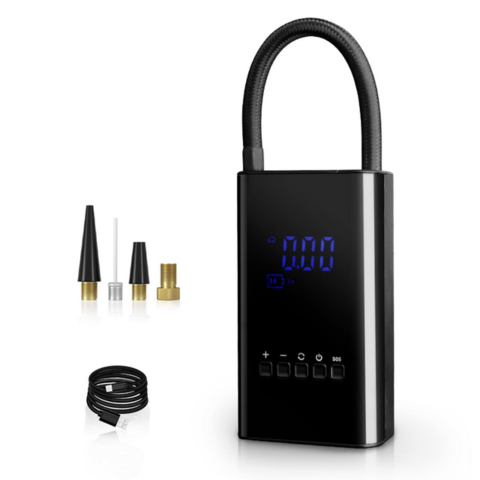 מיני קומפרסור נייד – תצוגת LED ולחץ מתכוונן