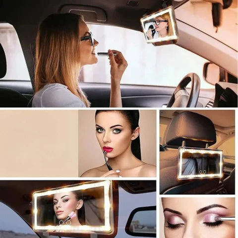 Espejo LED para maquillarse en el coche – Iluminación ajustable 
