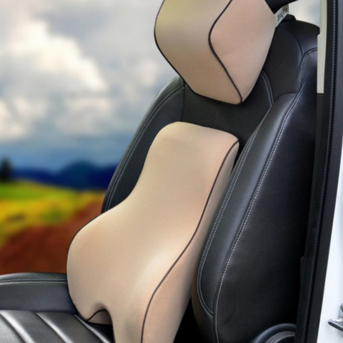 Lendestøtte og nakkestøttepute i minneskum - komfort og ryggavlastning