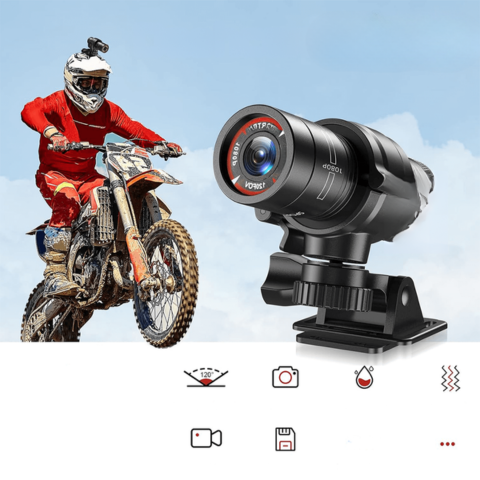 Cameră impermeabilă pentru ghidon și cască – Ideală pentru ciclism și motocicletă 