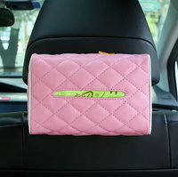 Boîte À Mouchoirs Voiture En Cuir PU – Fixation Pare-Soleil Ou Appuie-Tête
