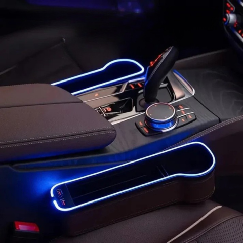Organizador para el asiento del coche con iluminación LED - Almacenamiento práctico y ambiente moderno